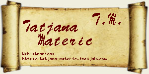 Tatjana Materić vizit kartica